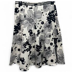 Lily Floral Black and White Skirt